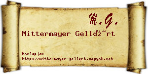 Mittermayer Gellért névjegykártya